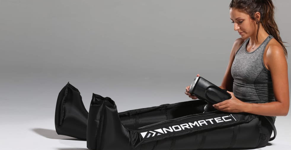 Normatec 3 compression boots at Between Rounds